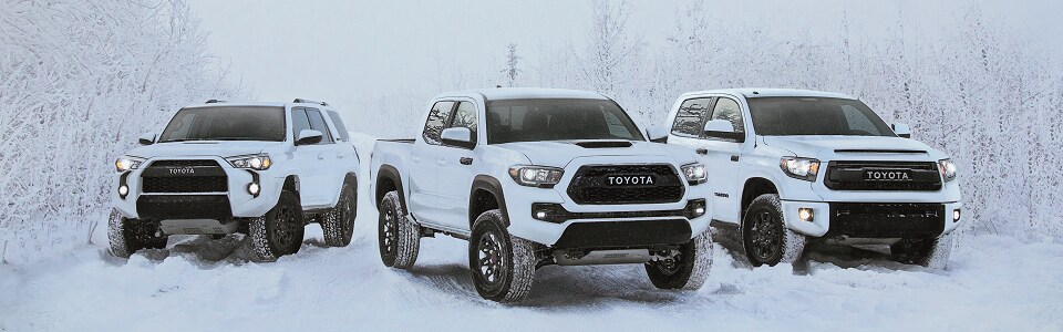 2017 Toyota SUVs and trucks in snow 2017 Toyota SUVs and trucks in snow
