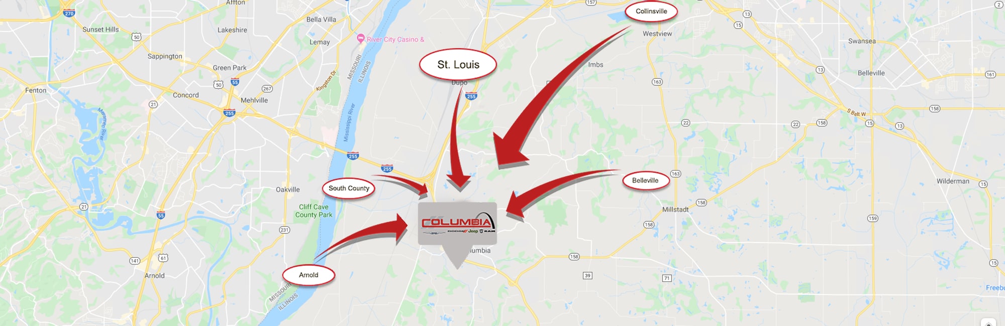 Our dealership serves the surrounding area