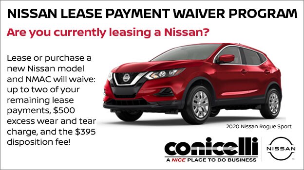 End your Nissan lease two months early! Ask Conicelli Nissan for the details, 1-888-Conicelli