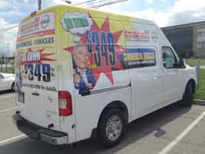 Attractive and eye-catching wraps are available with a new 2012
Nissan NV Commercial Van. Call Conicelli Nissan at 1-888-Conicelli for
details.
