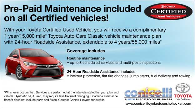 Pre-Paid Maintenance included on all Certified vehicles!