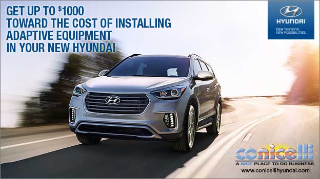 Get up to $1000 toward the cost of installing adaptive equipment in your new Hyundai!