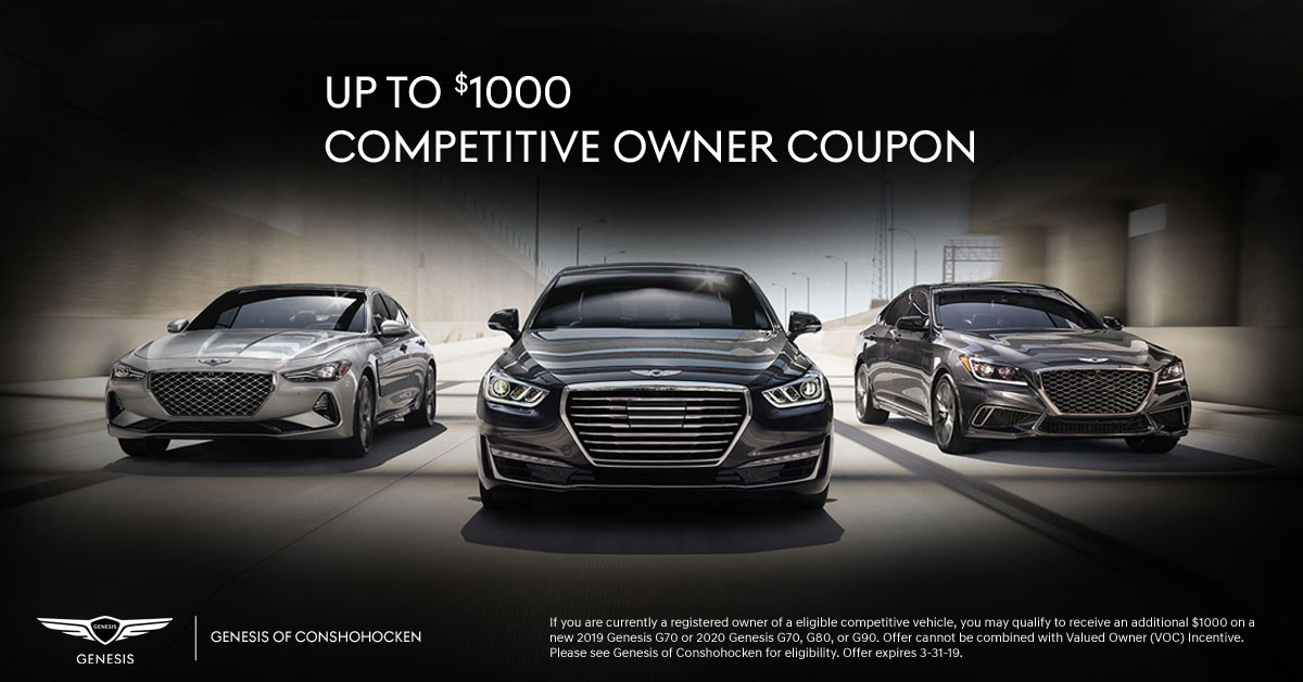 Up to $1000 Competitive Owner Coupon available! See Genesis of Conshohocken for details...