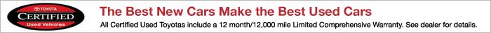 Toyota Certified Used Vehicles - The Best New Cars Make the Best Used Cars. Call 1-888-Conicelli for information.