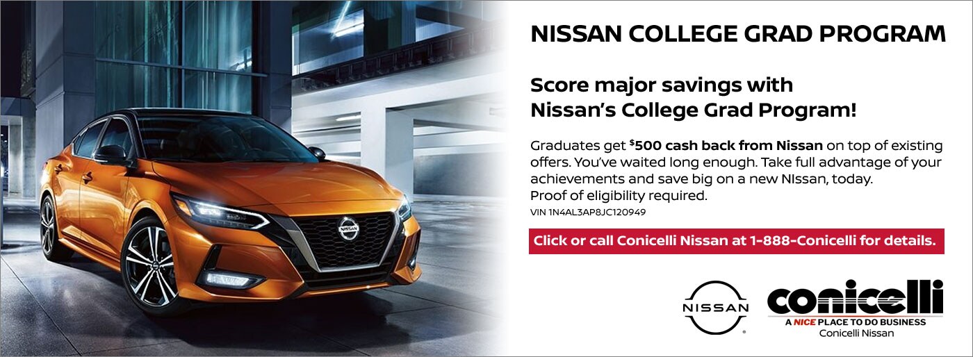$500 Nissan College Grad incentive - Click or call for more information...