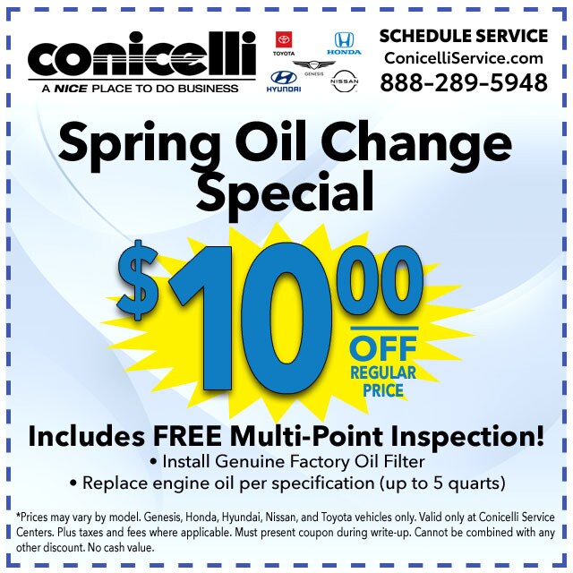 $10 Off Oil Change at Conicelli Service Centers in Conshohocken!