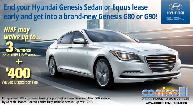 End your Hyundai Genesis Sedan or Equus lease early and save! Contact Conicelli Hyundai at 1-888-Conicelli.