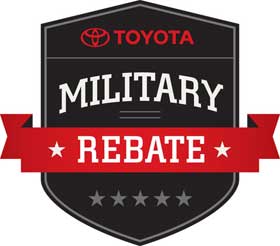 Find out more about Toyota's Military Rebate.