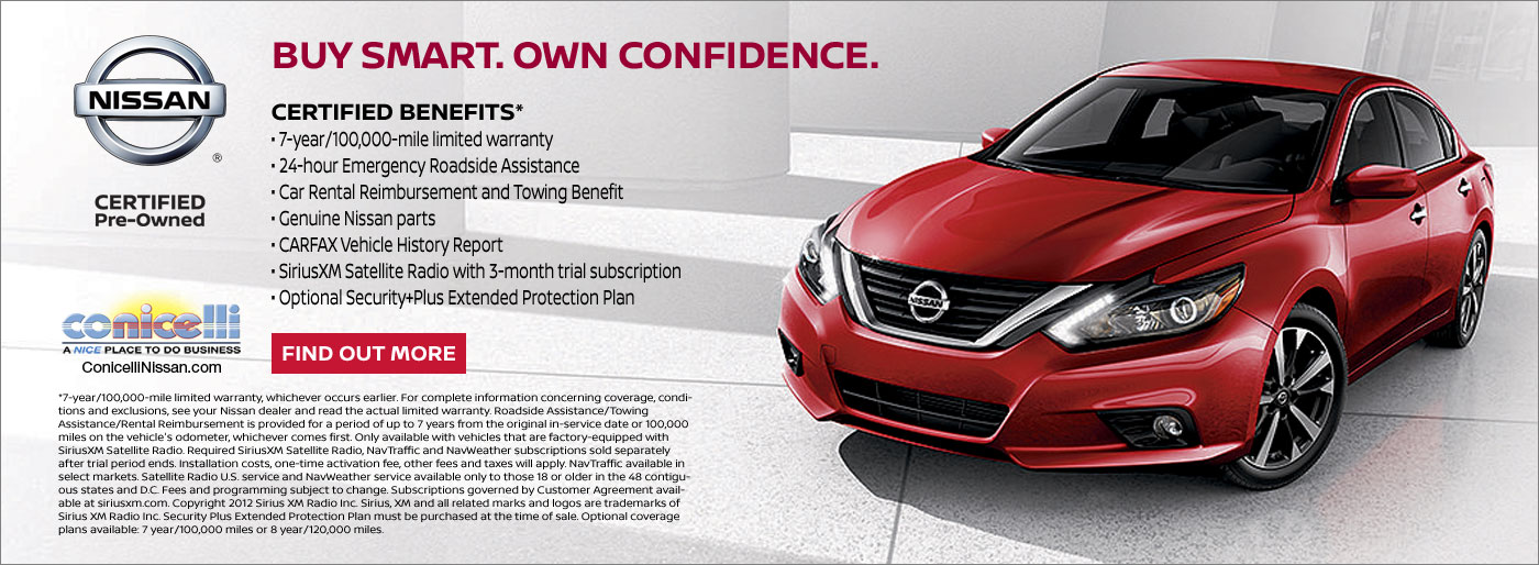 Buy Smart. Own Confidence. Trust Nissan Certified Pre-Owned vehicles - Click for more info...