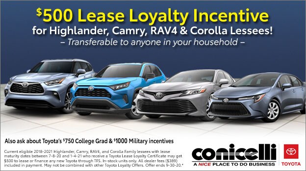 Current Camry, RAV4 and Corolla Lesses - Get up to $750 - Click for details!