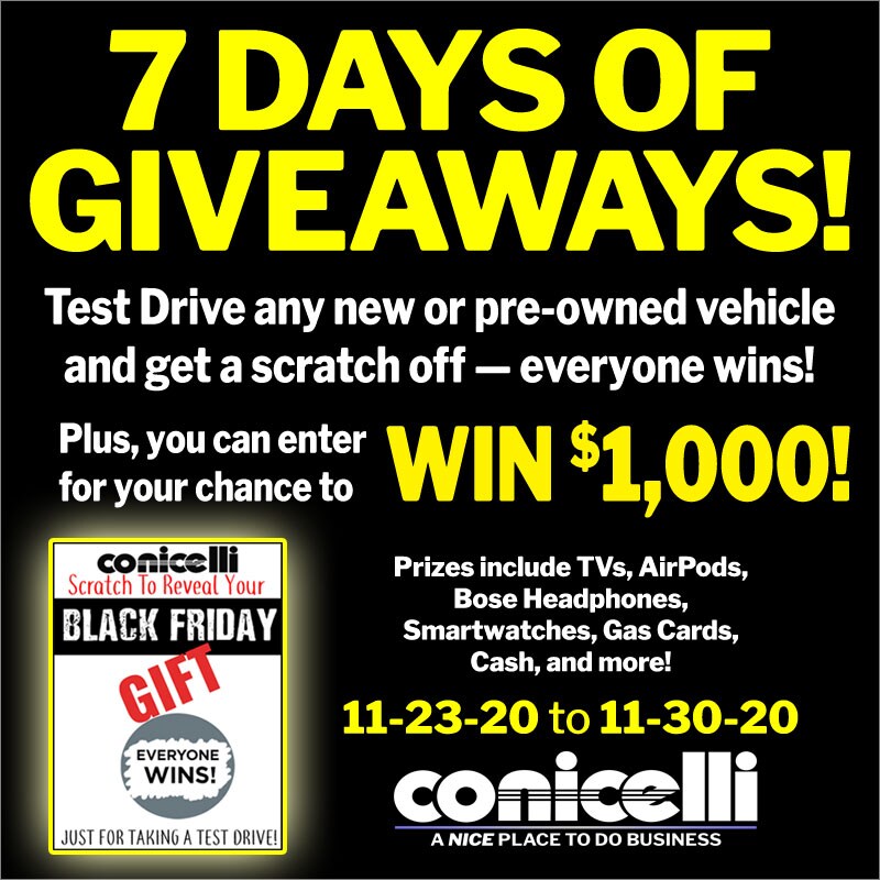 Take a test drive to reveal your Black Friday prize! Click for details...