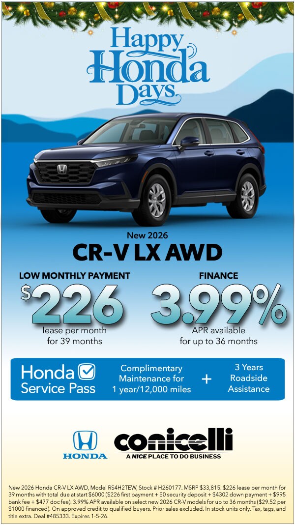 $226/mo. leases a New 2026 CR-V LX AWD! Claim this Special...