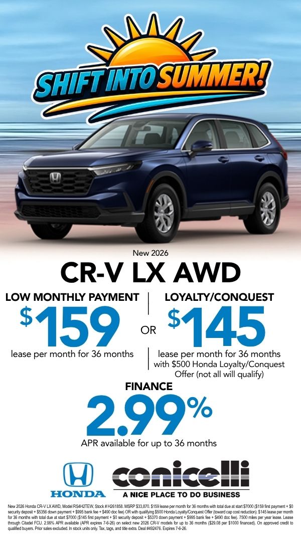 $159/mo. leases a New 2026 CR-V LX AWD! Claim this Special...
