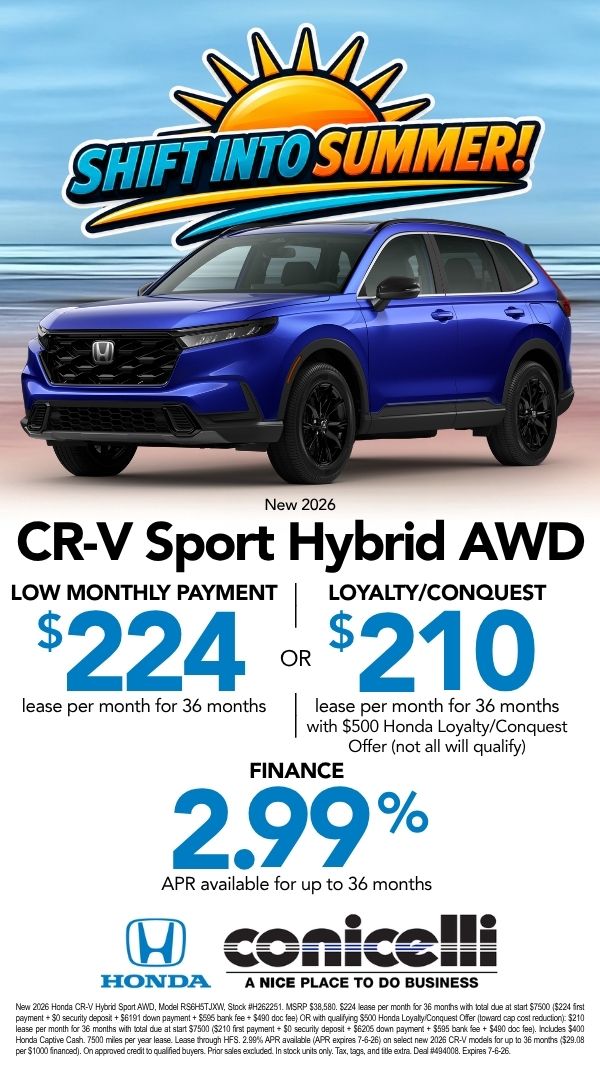 $224/mo. leases a New 2026 CR-V Sport Hybrid AWD! Claim this Special...