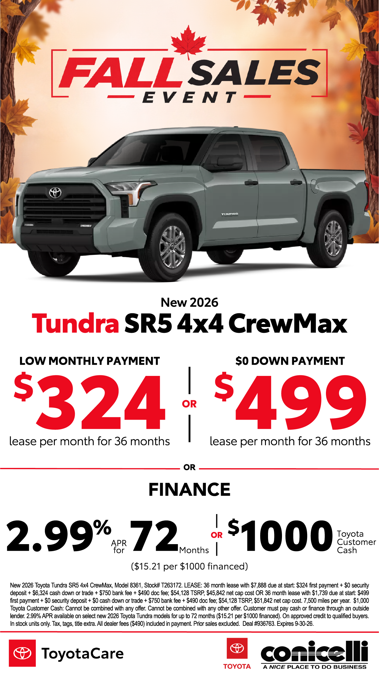 $324/mo. leases a New 2026 Tundra SR5 CrewMax 4x4! View Specials...