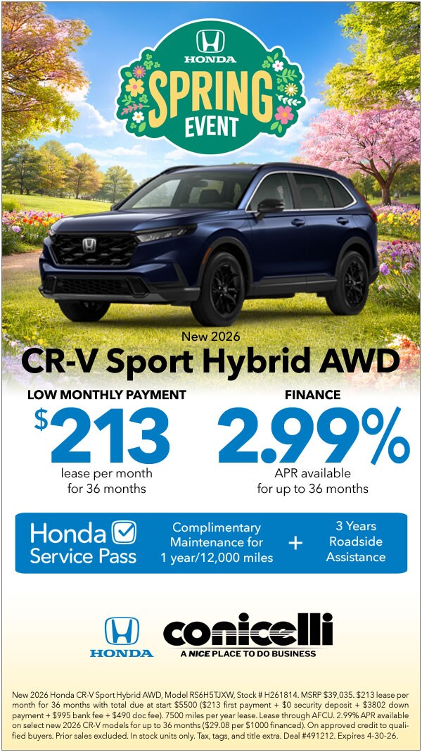 $213/mo. leases a New 2026 CR-V Sport Hybrid AWD! Claim this Special...