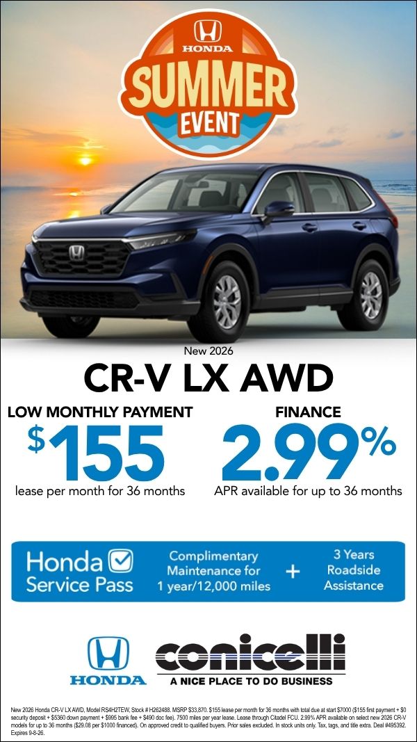 $155/mo. leases a New 2026 CR-V LX AWD! Claim this Special...