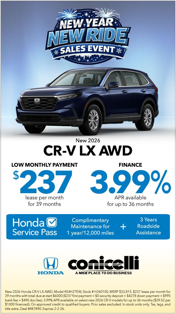 $237/mo. leases a New 2026 CR-V LX AWD! Claim this Special...