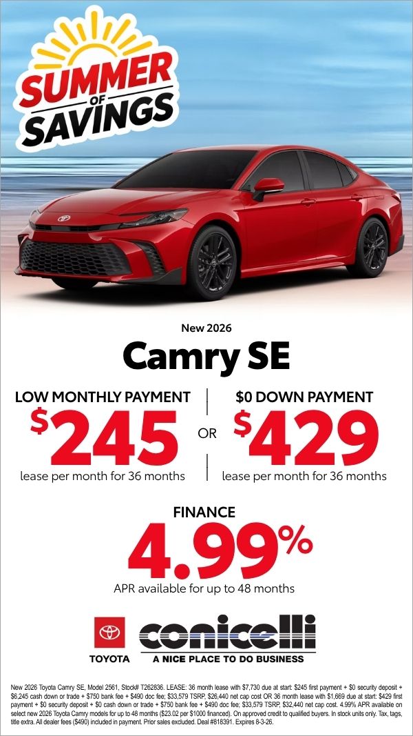 $245/mo. leases a New 2026 Camry SE! View Specials...