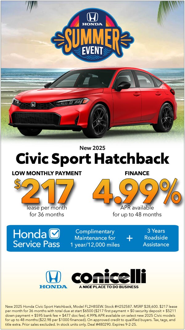 $217/mo. leases a New 2025 Civic Sport Hatchback! Claim this Special...