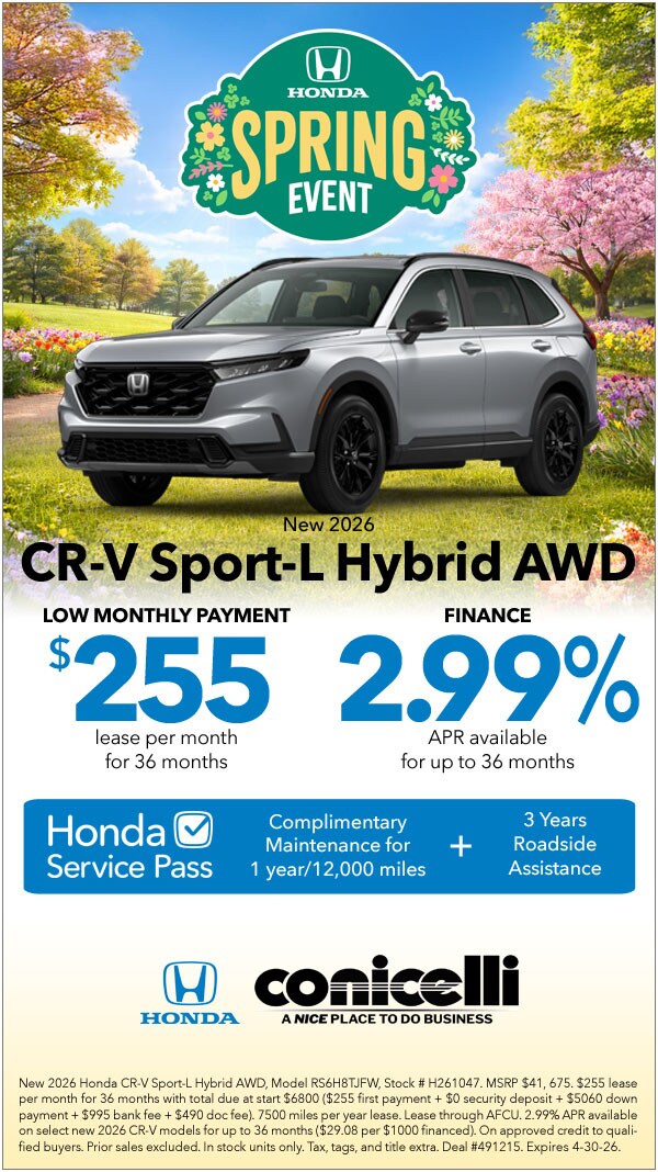 $255/mo. leases a New 2026 CR-V Sport-L Hybrid AWD! Claim this Special...