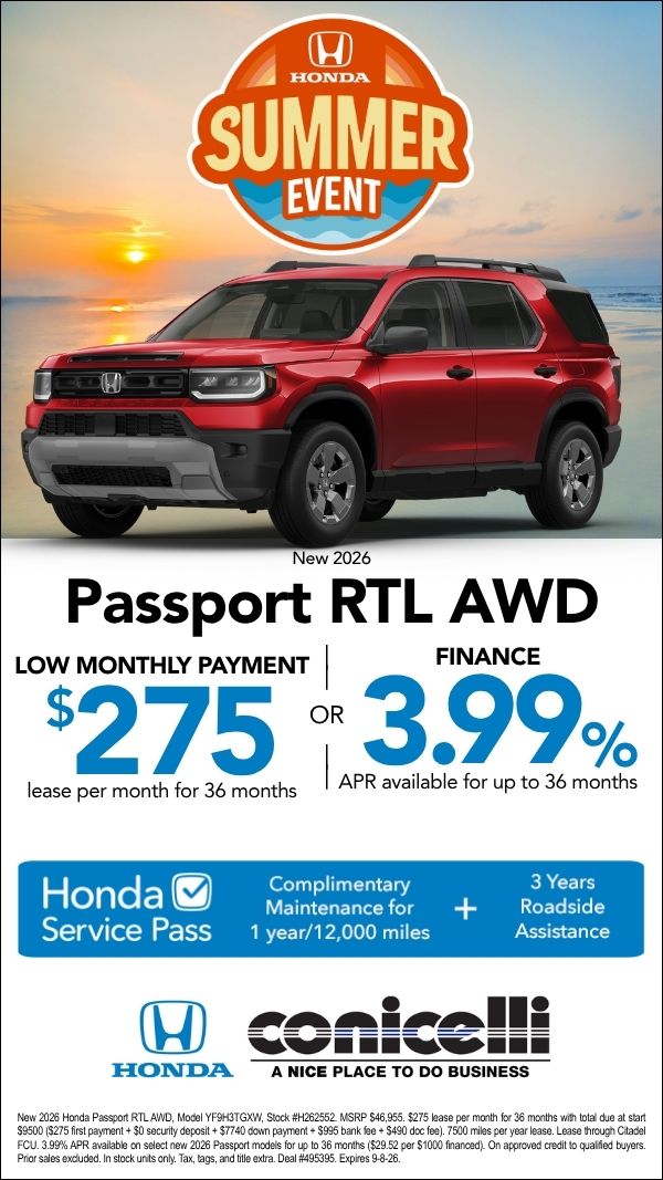 $275/mo. leases a New 2026 Passport RTL AWD! Claim this Special...