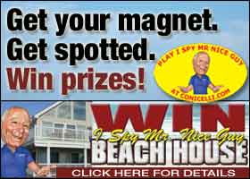 Get your magnet. Get spotted. Win prizes! Click here for details
on the I Spy Mr Nice Guy Beach House Contest