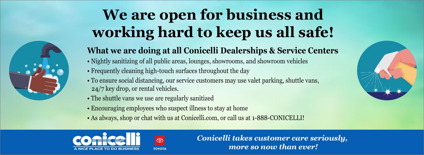 We are open for
business and working hard to keep us all safe!
