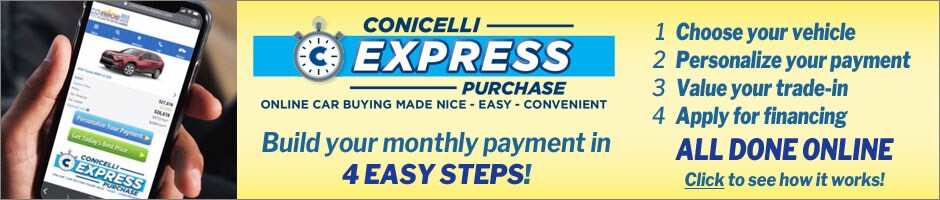 Build your monthly purchase in 4 EASY STEPS with Conicelli Express Purchase!