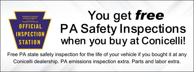 FREE PA Safety Inspections when you buy at Conicelli! Click to schedule service...