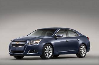 front corner view of the 2013 chevy malibu