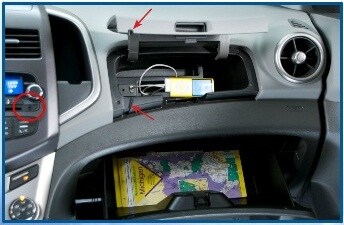 chevy sonic glove box interior