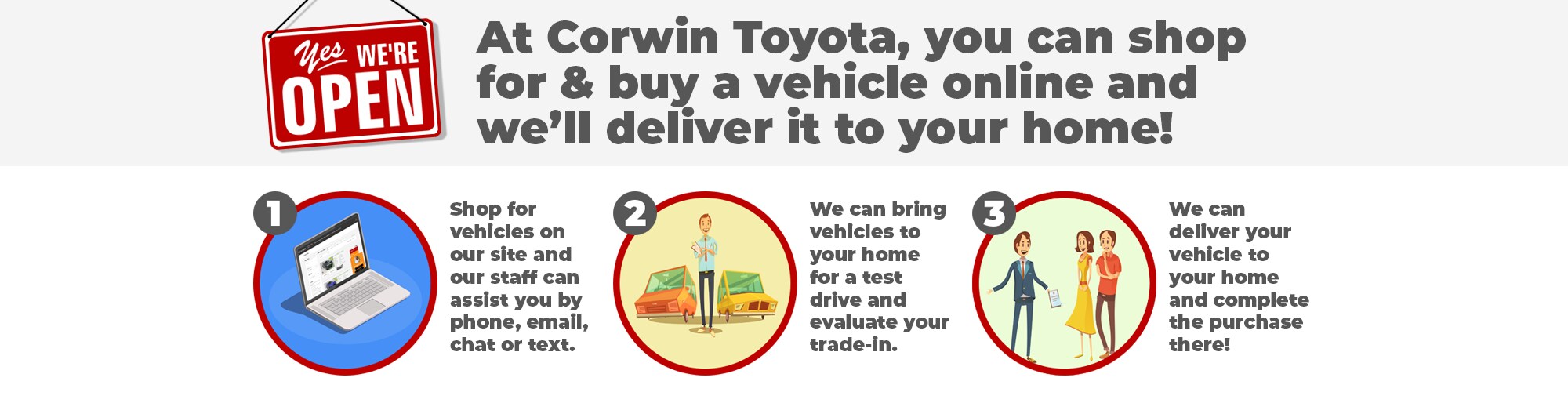 You can buy a vehicle online!