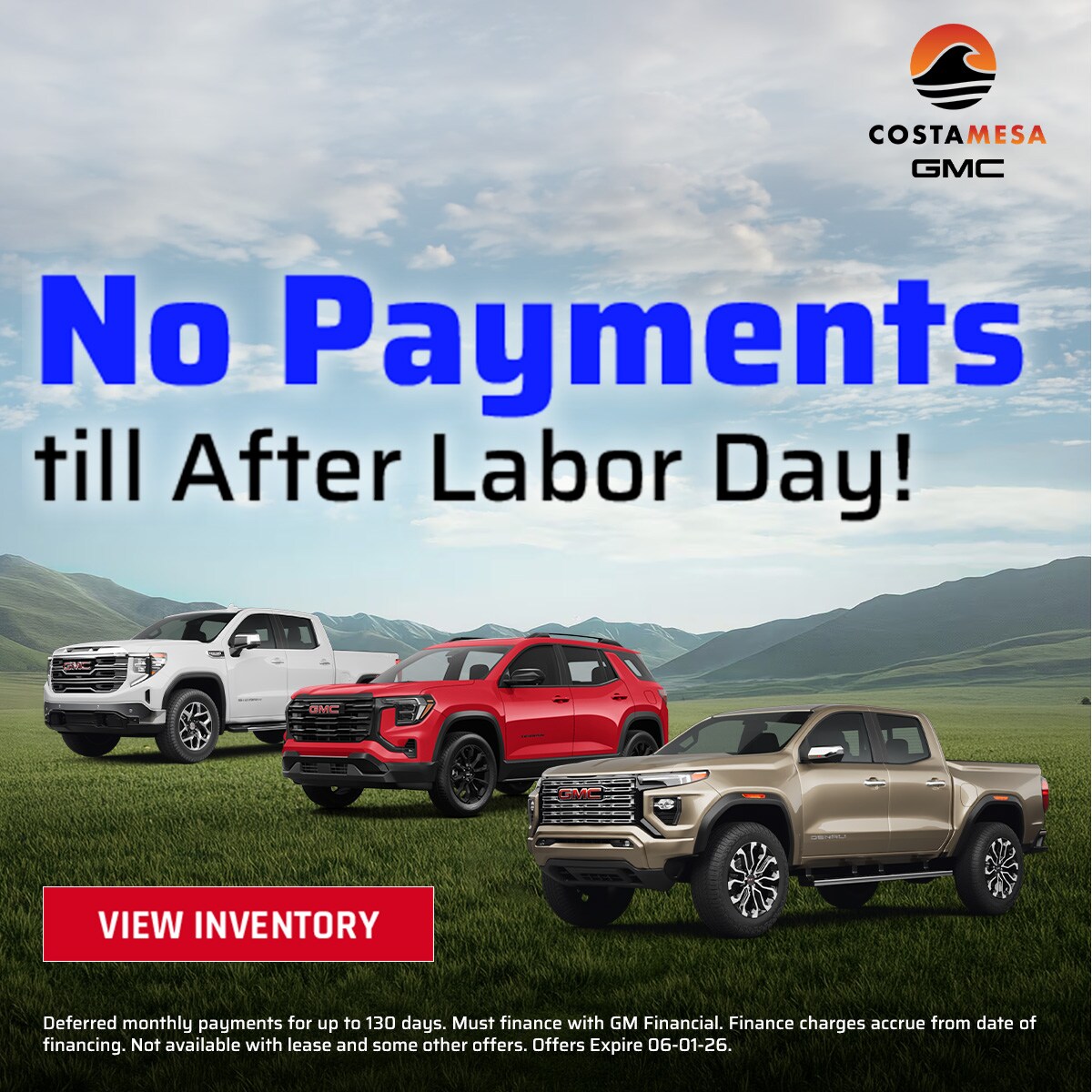 newMAY2026_Slider_New_GMC_No%20Payments%20Til%20After%20Labor%20Day_Expires_Awareness_1200x1200_R1_05-31-2026.jpg
