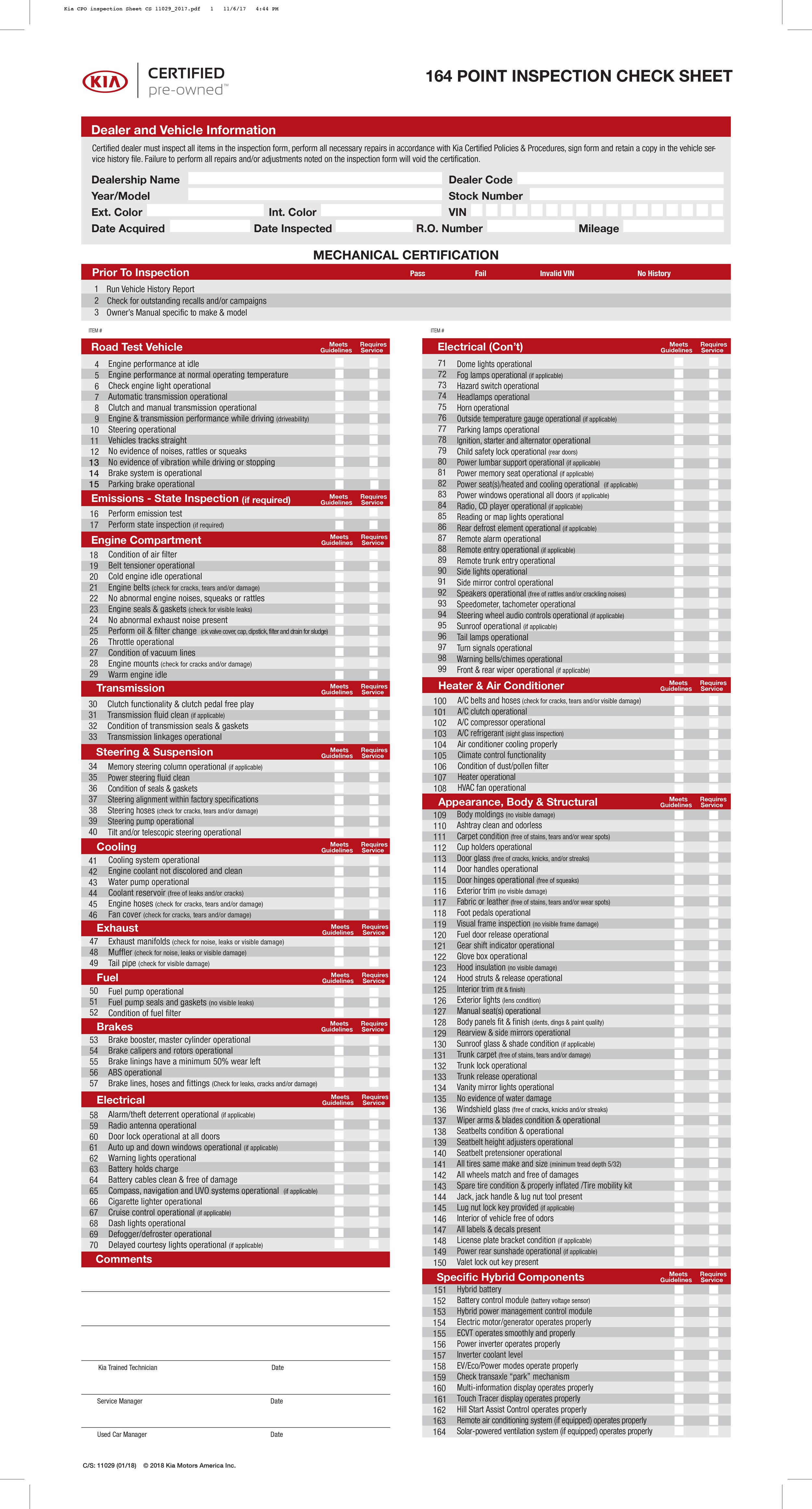 Kia CPO 164 point inspection Sheet .png