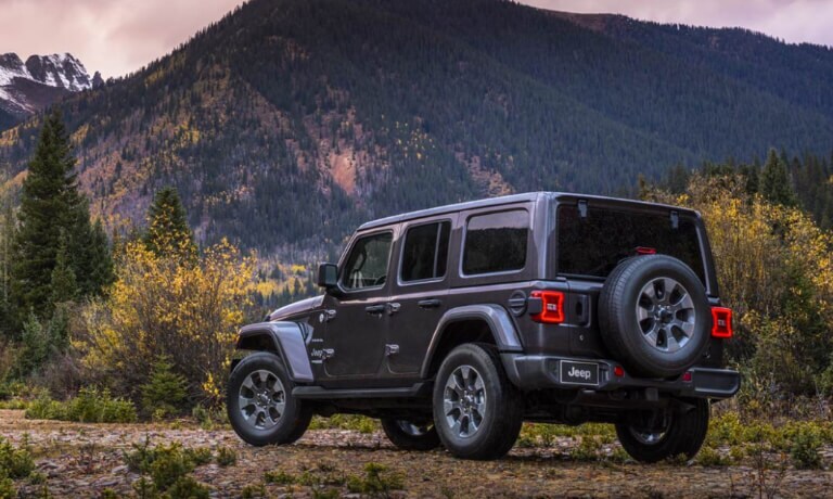 2019 Jeep Wrangler parked near mountains