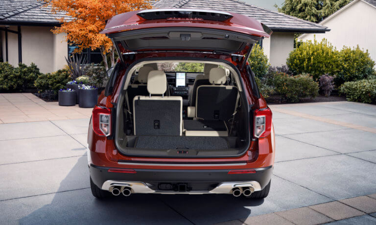 2023 Ford Explorer trunk with seats folded