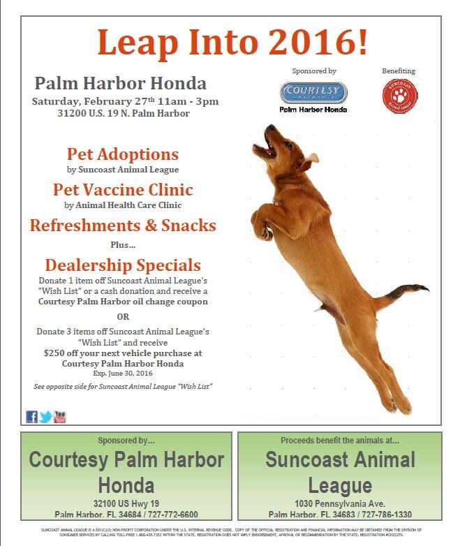 Palm Harbor Pet Adoptions.JPG Courtesy Palm Harbor Honda Pet Adoption Event