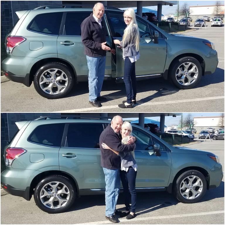 Mr Ivey with Sales Advisor Ava in front of his 2017 Forester.jpg
