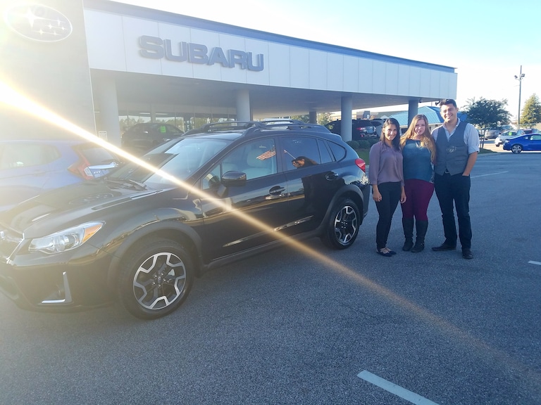 Newlyweds, Zachary and Sarah DesJardins purchased this Subaru Crosstrek as their first car together! #milestones.jpg