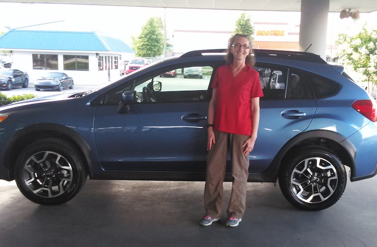 Mrs McHugh with her new 2017 Crosstrek.jpg