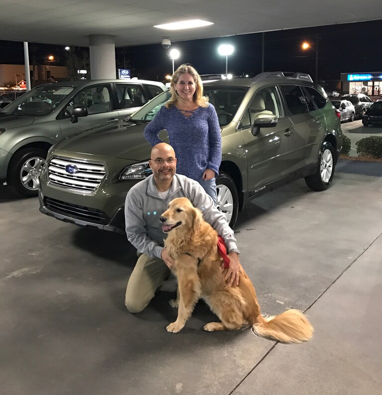Scott & Kristen Panagrosso with their new Outback, the second for the family. #DogTestedDogApproved.jpg