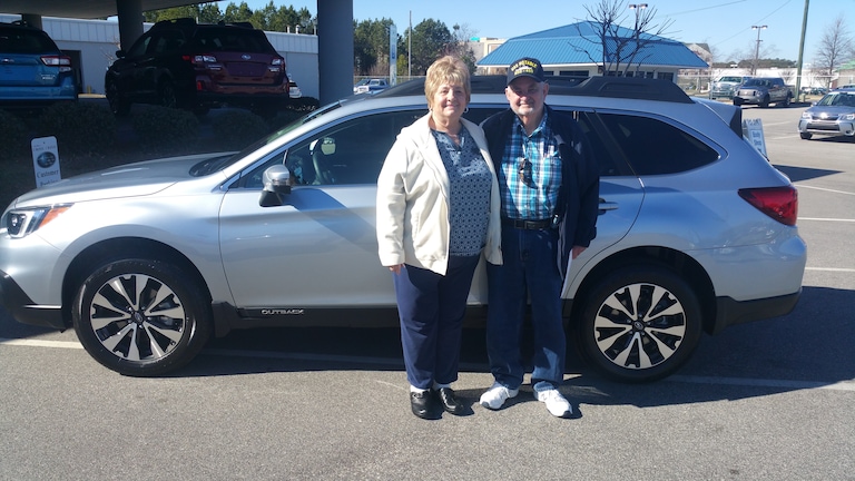 Carolyn and Marion with their new 2017 Outback.jpg