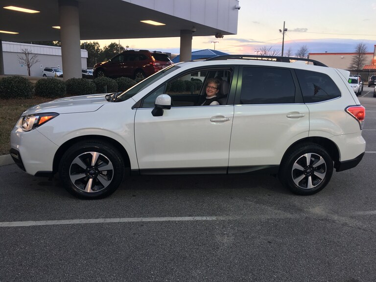 Betty Brown with her 2nd Subaru from Cross Creek Subaru - a 2017 Forester.JPG