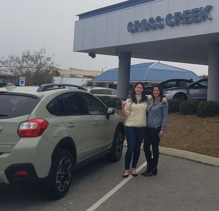 Erika Sonntag with Sales Advisor Leidy Rhines. She just purchased her 2016 Crosstrek!.jpg