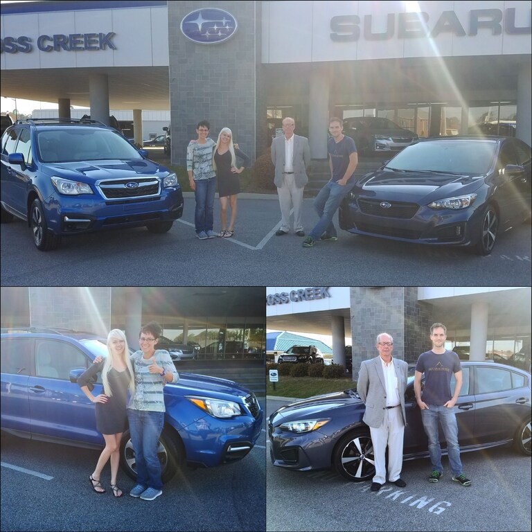 Kurtis & Elizabeth with their #hisandhers Subarus and Sales Advisor Myc & Ava.jpg