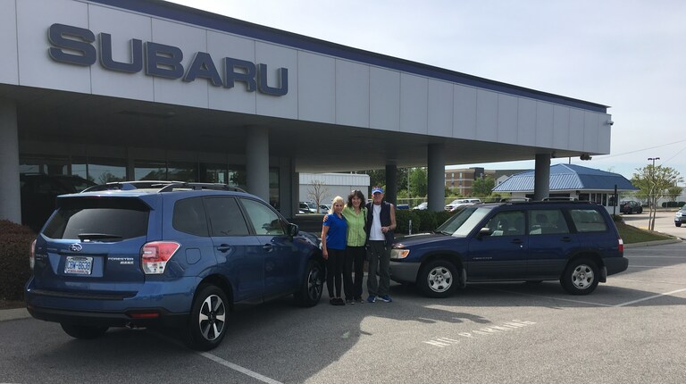 Mr. & Mrs. Leitschuh with their 2nd Subaru - a 2017 Forester as they say Goodbye to their 1st Subaru!.JPG