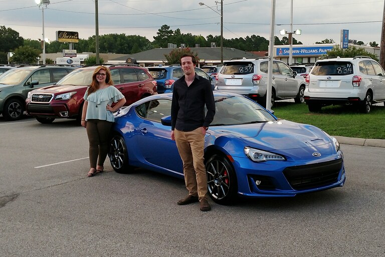 Jonathan and his new 2017 BRZ with Sr Sales Advisor Emily!.jpg