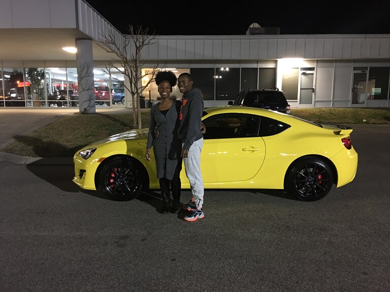 The Malones with their new Series.Yellow 2017 BRZ.JPG