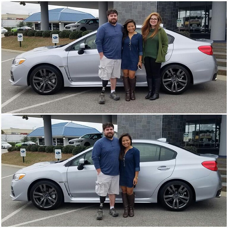 Keith & Manday with Emily in front of their new 2017 WRX.jpg